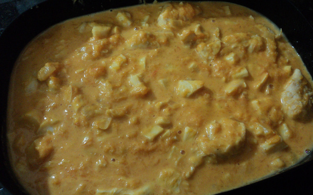 Frango ao molho de abóbora cabocha e requeijão