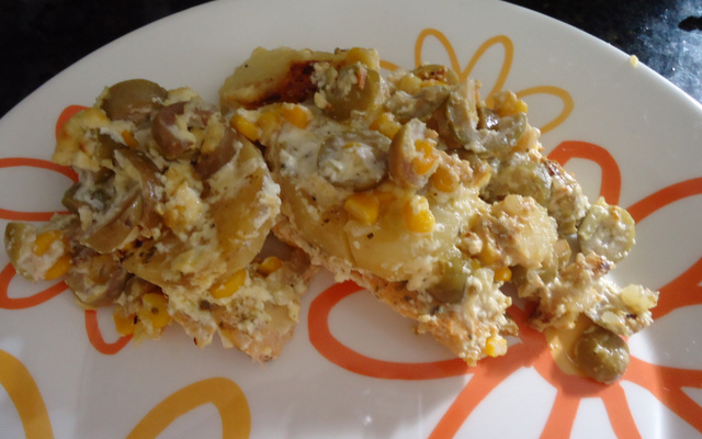 Frango com batata gratinada