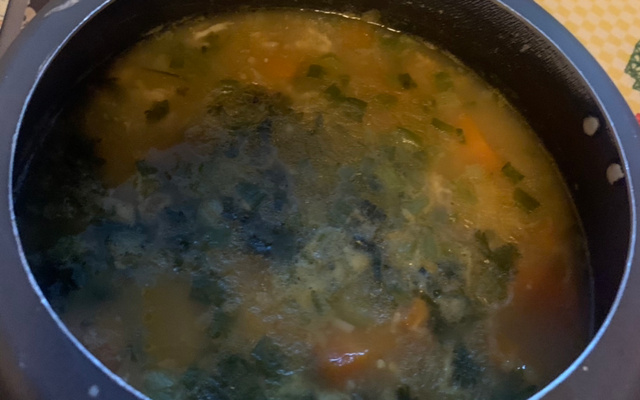 Sopa de mandioquinha com frango