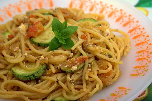 Macarronada com abobrinha