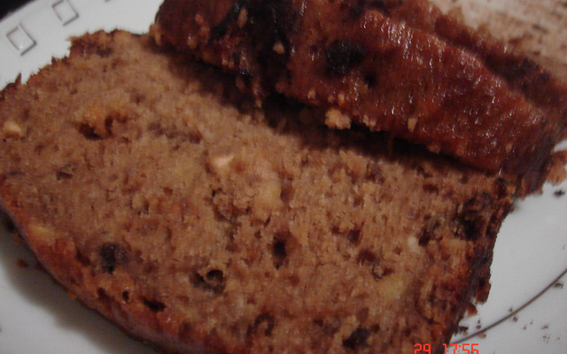 Bolo de banana com chocolate