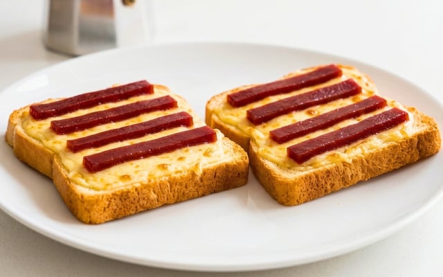 Torrada de queijo com goiabada em tiras feito na airfryer