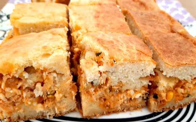 Torta de sobra de peixe