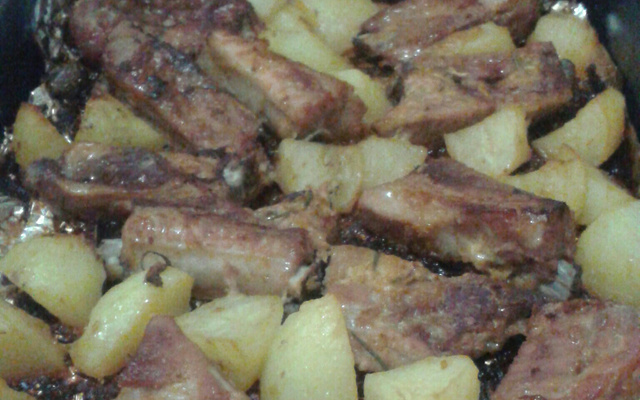 Costela assada com maionese