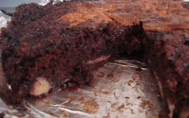 Bolo de chocolate com banana diferente