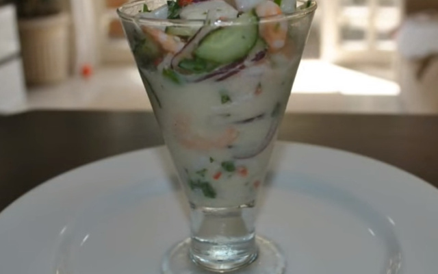 Ceviche de tilápia com camarão