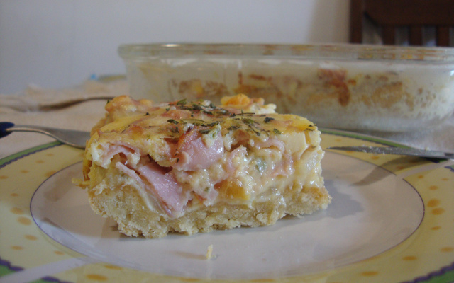 Quiche de presunto e queijo da Lele