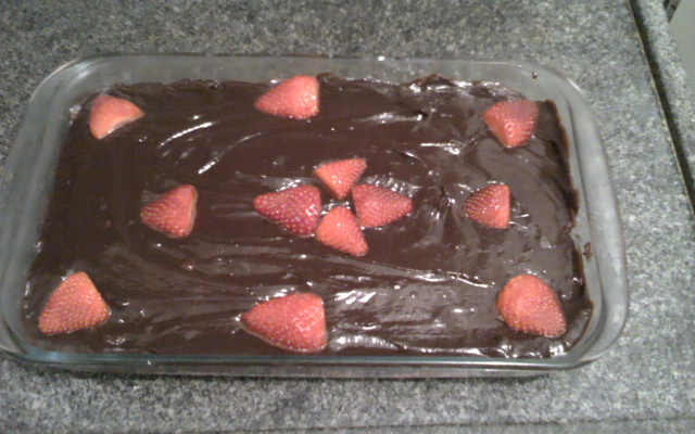 Mousse de bombom de morango