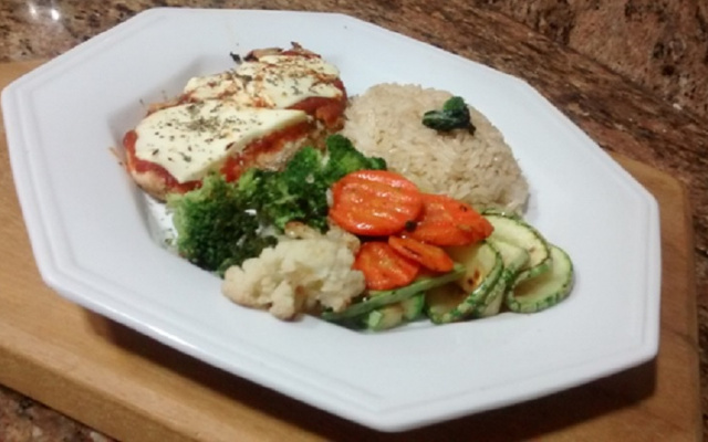 Frango à parmegiana fitness