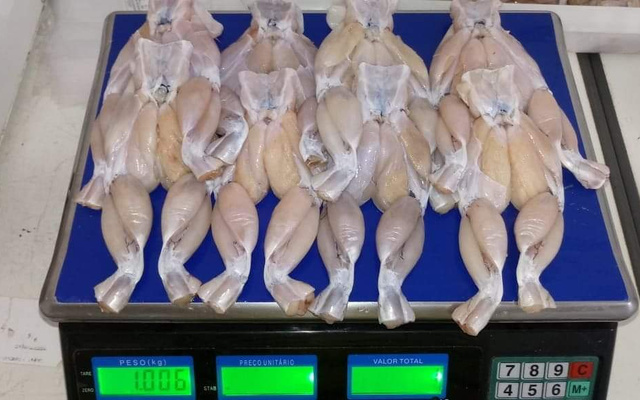 Coxas de rãs com redução de maçã