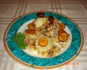 Bacalhau com farofa de baru