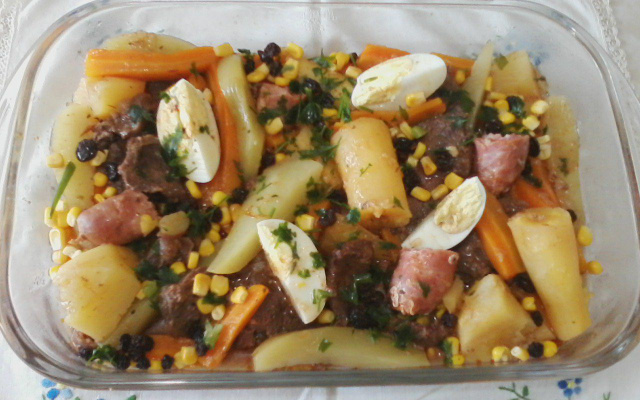 Carne de panela com legumes