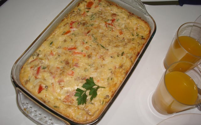 Torta de arroz com atum