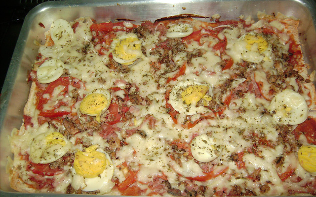 Pizza portuguesa de pão de forma