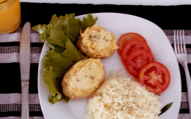 Batata recheada com bacon