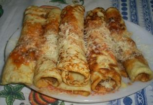 Panqueca de queijo ao molho picante