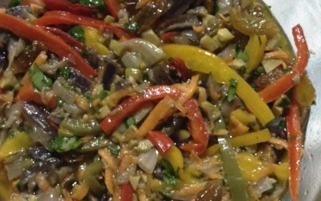 Antepasto de berinjela assada