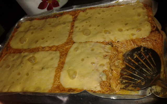 Bolo de batata doce com frango