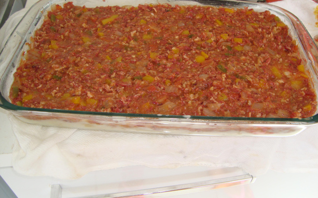 Torta de macaxeira com charque