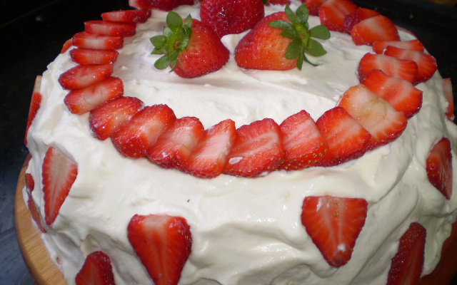 Bolo de aniversário de morango