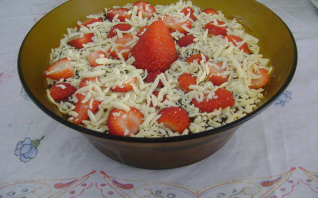 Bombom aberto de morango