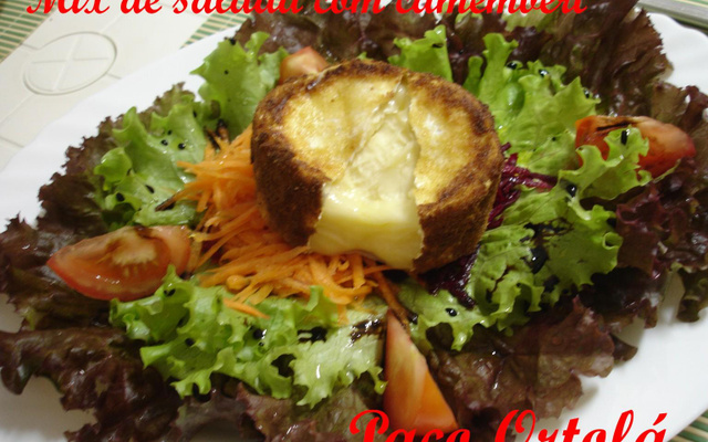 Queijo camembert com mix de folhas