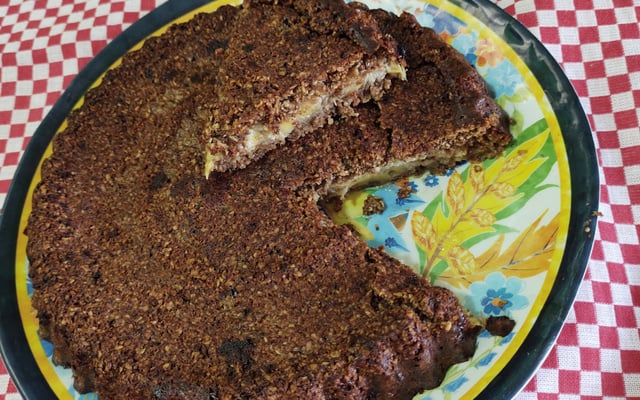 Torta de banana e aveia