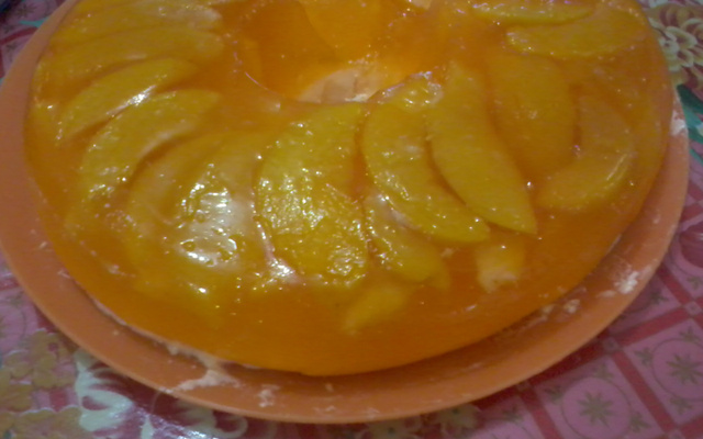 Sobremesa deliciosa de pêssego