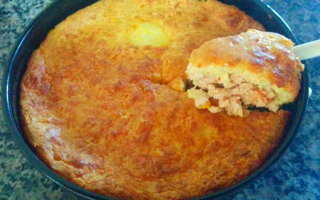 Torta de frango milho e requeijão