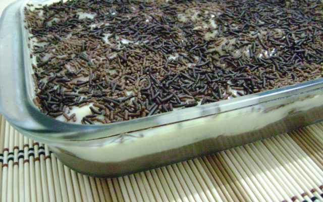 Pavê dois brigadeiros