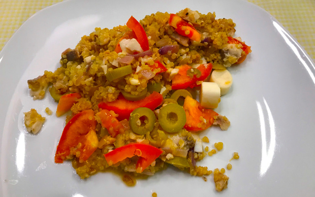 Risoto de quinoa e saint-peter au coco