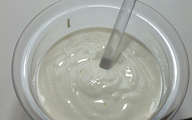 Falso iogurte para dieta da proteína