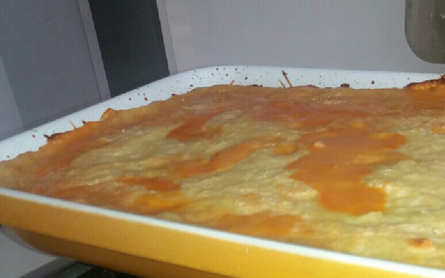 Purê de batata ao forno com frango desfiado