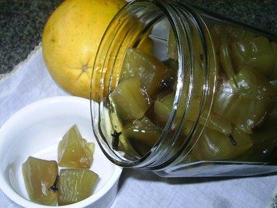Doce de mamão verde cristalizado