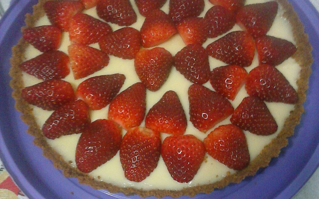 Torta de morango com iogurte