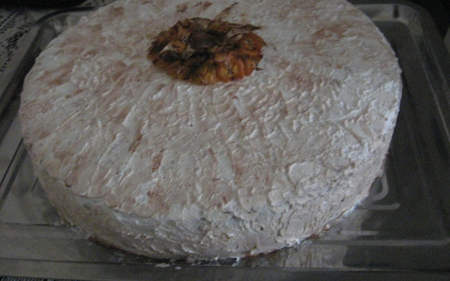 Bolo de aniversário de pêssego