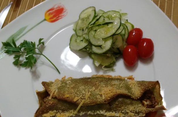 Massa de panqueca de espinafre