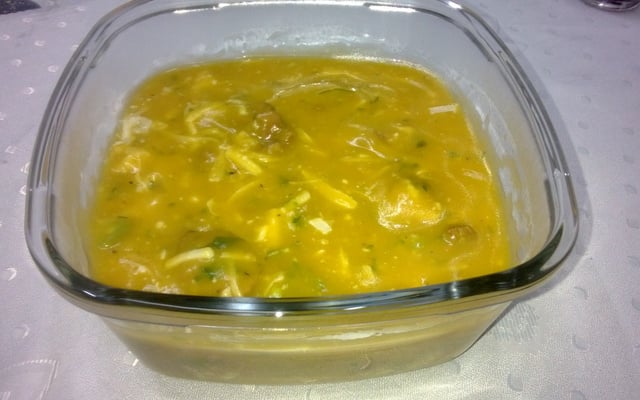 Creme de mandioquinha com carne