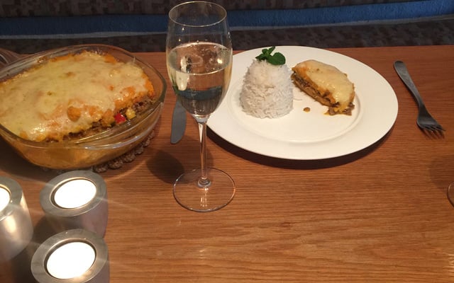 Escondidinho de batata inglesa e carne moída