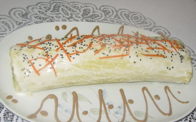 Rocambole de arroz cozido do Lúcio Cezar