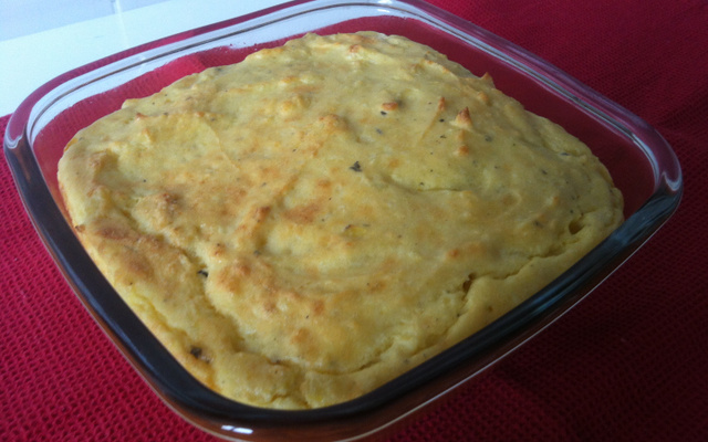 Souflé especial de batata e dois queijos