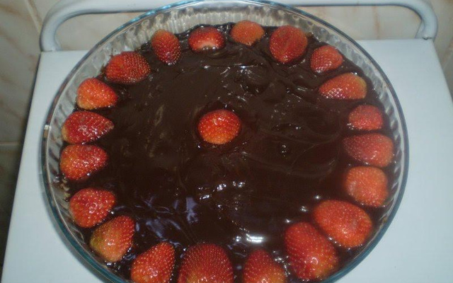 Bombom aberto de morango