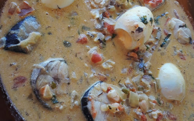 Posta de peixe cozida