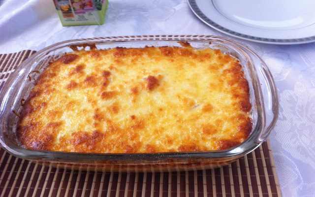 Arroz de forno com molho branco