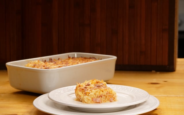 Arroz de forno à parmegiana