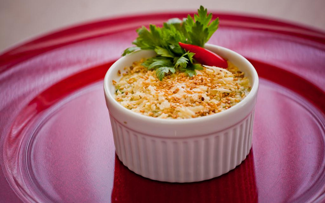 Souflé de queijo com legumes