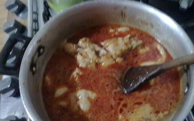 Frango com macarrão na mesma panela