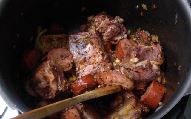 Carne seca com mandioca