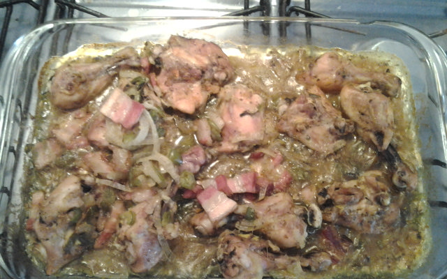 Coxa e sobre coxa assada no saco de polyéster