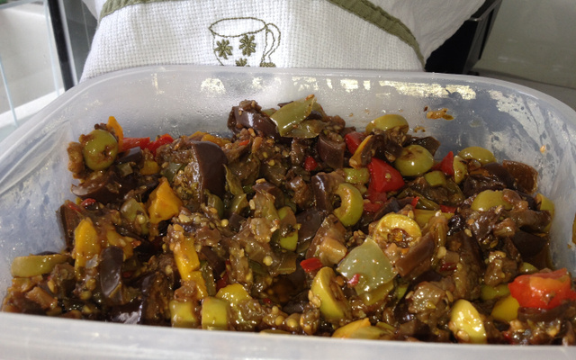 Escabeche colorido de berinjela do Vitor